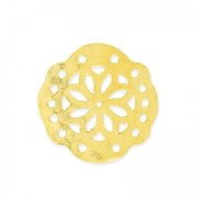 Intercalaire martelé 5 rangs décor mandalas 19 mm Doré à l'or fin satiné x1|raw }}