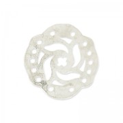 Intercalaire martelé 5 rangs décor mandalas 19 mm argenté satiné x1|raw }}