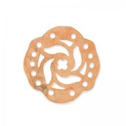 Intercalaire martelé 5 rangs décor mandalas 19 mm doré rose satiné x1|raw }}