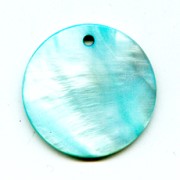 Sequin rond Nacre 30 mm Turquoise x1|raw }}