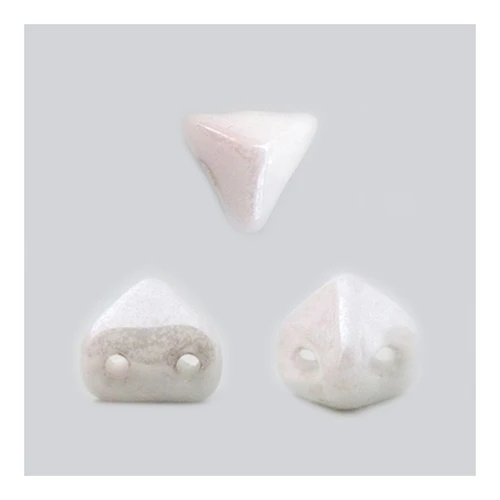 Perles en verre Super-Khéops® par Puca® 6 mm Chalkwhite Ceramic Look x10g