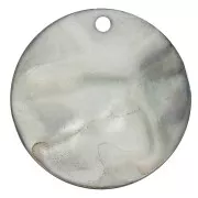 Sequin rond Nacre 30 mm Gris x1