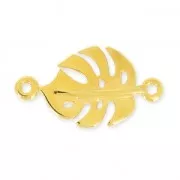 Intercalaire en métal feuille de philodendron 22 mm Doré à l'or fin  x1