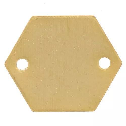 Intercalaires en métal lisse hexagone 2 trous 11.5 mm - Doré x8