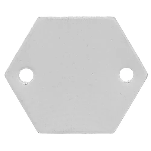Intercalaires en métal lisse hexagone 2 trous 11.5 mm argenté Vieilli x8