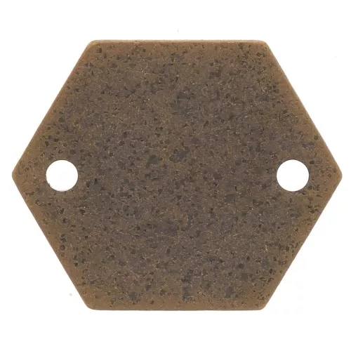 Intercalaires en métal diamanté hexagone 2 trous 11.5 mm bronze x8