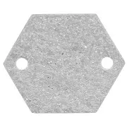 Intercalaires en métal diamanté hexagone 2 trous 11.5 mm Argenté x8