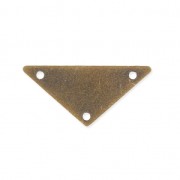 Intercalaires en métal lisse triangle 3 trous 20 mm bronze x5