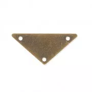 Intercalaires en métal lisse triangle 3 trous 20 mm bronze x5