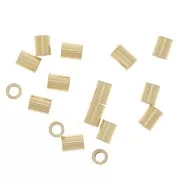 Tubes à écraser 1.5x2 mm - Argent 925 Doré x30