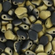 Perles en verre tchèque Gekko® 3x5 mm Jet Amber Mat x5g