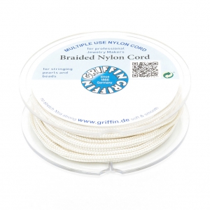 Fil de jade / Fil nylon tressé européen Griffin 1.5 mm Cream x20m