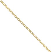 Chaîne maille Forçat limée 1.4 mm en Argent 925 doré à l'or fin x 50cm
