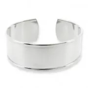 Bracelet en laiton avec rebord courbé 21x160 mm argenté x1