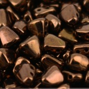 Perles en verre tchèque avec deux trous Nib-Bit 6x5 mm Dark Bronze x10g|raw }}