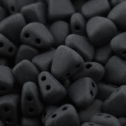 Perles en verre tchèque deux trous Nib-Bit 6x5 mm - Jet Mat x10g