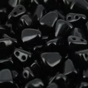 Perles en verre tchèque deux trous Nib-Bit 6x5mm Jet x10g