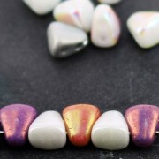 Perles en verre tchèque deux trous Nib-Bit 6x5 mm - Jet  x10g