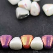 Perles en verre tchèque deux trous Nib-Bit 6x5mm Jet x10g