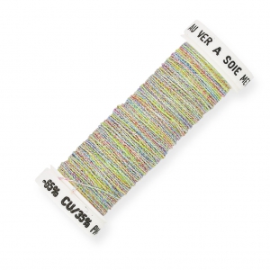 Fil à broder métallisé tressé 4 Au ver à soie - pour broderie Arlequin (037) x10m