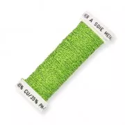 Fil à broder métallisé tressé 4 Au ver à soie - pour broderie Vert Clair 025 x10m