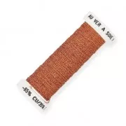 Fil à broder métallisé tressé 4 Au ver à soie pour broderie Orange Cuivré 027 x10m