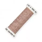 Fil à broder métallisé tressé 4 Au ver à soie - pour broderie Doré Rose (013) x10m