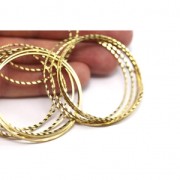 Anneau de montage et tissage rond travaillé 35 mm en laiton brut x1