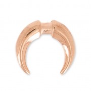 Breloque en métal forme demi-lune ou corne à customiser 15mm doré rose x1|raw }}