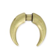Breloque en métal forme demi-lune ou corne à customiser 14.5 mm - Bronze x1