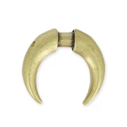 Breloque en métal forme demi-lune ou corne à customiser 14.5 mm - Bronze x1