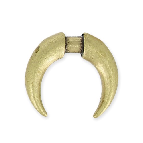 Breloque en métal forme demi-lune ou corne à customiser 14.5 mm - Bronze x1