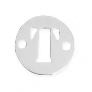 Intercalaire rond 2 trous lettre T 8.5 mm en Argent 925 x1