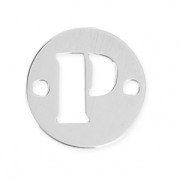 Intercalaire rond 2 trous lettre P 8.5 mm en Argent 925 x1