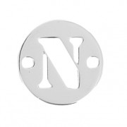 Intercalaire rond 2 trous lettre N 8.5 mm en Argent 925 x1