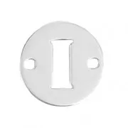 Intercalaire rond 2 trous lettre I 8.5 mm en Argent 925 x1
