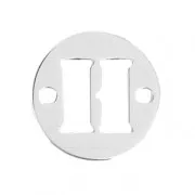 Intercalaire rond 2 trous lettre H 8.5 mm en Argent 925 x1
