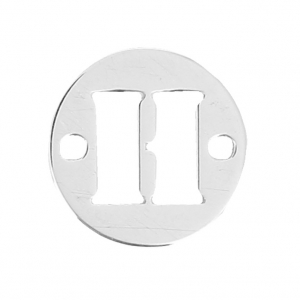 Intercalaire rond 2 trous lettre H 8.5 mm en Argent 925 x1