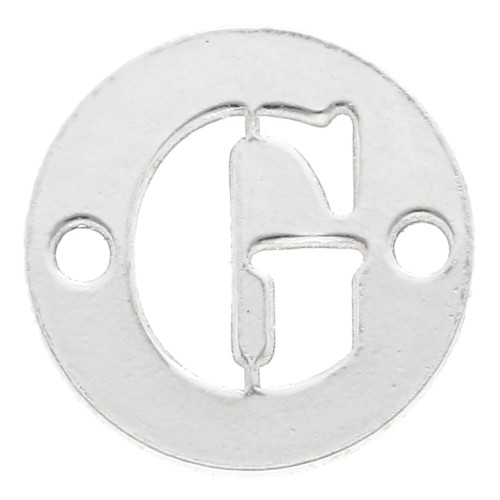 Intercalaire rond 2 trous lettre G 8.5 mm en Argent 925 x1