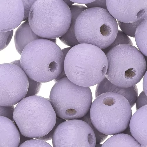 Perles rondes en bois 8 mm Parme x20