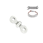 Composant avec une rondelle 12 mm pour des lacets de 1.5 mm Placage Argent fin vieilli
