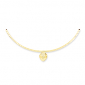 Pendentif tube serti 4320 18x13 mm doré à l'or fin x1