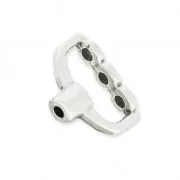 Embout double avec 3 trous pour tissage de perles et pour cordon 1.5mm ar v