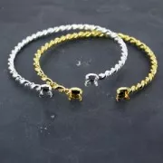 Bracelet en laiton 17.5 cm sertis 1028/1088/1122 6 mm doré à l'or fin x1