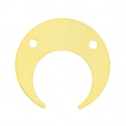 Intercalaire 2 trous forme demi-lune ou corne 30 mm Doré à l'or fin x1|raw }}