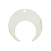 Pendentif forme demi-lune ou corne 20 mm Placage Argent fin x1