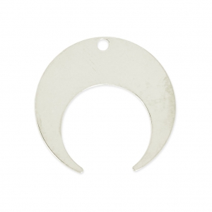 Pendentif forme demi-lune ou corne 20 mm Placage Argent fin x1