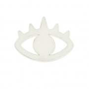 Intercalaire oeil porte-bonheur évidé 20 mm argenté x1