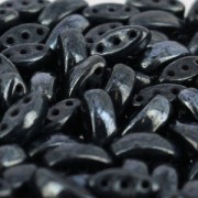 Perles en verre tchèque 3 trous Cali Beads 3x8mm Jet Hematite x30|raw }}