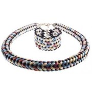 Perles en verre tchèque 3 trous Cali Beads 3x8mm Jet Hematite x30